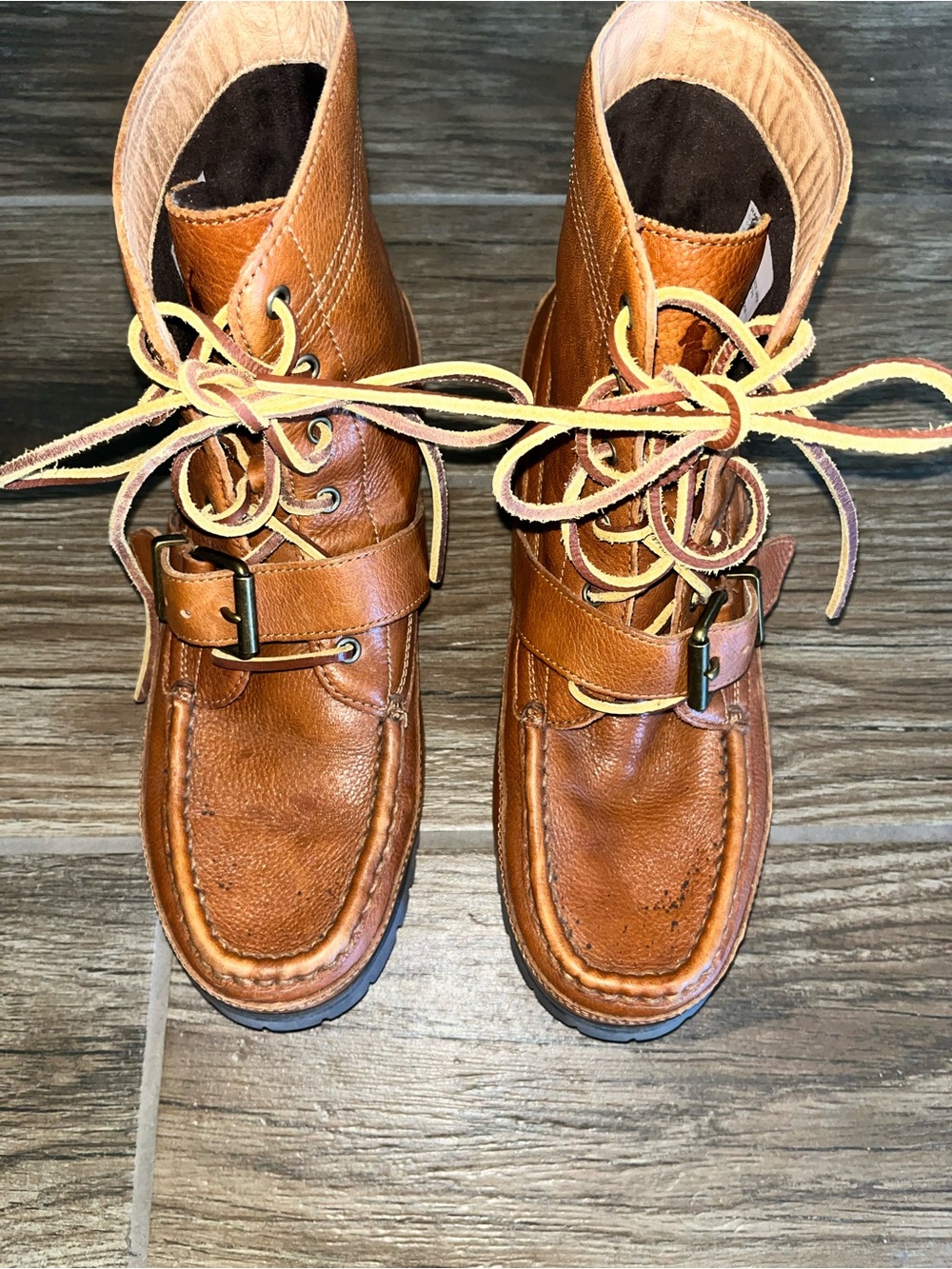 Polo Ralph Lauren Ranger brown tumbled leather boots - Picture 2 of 5